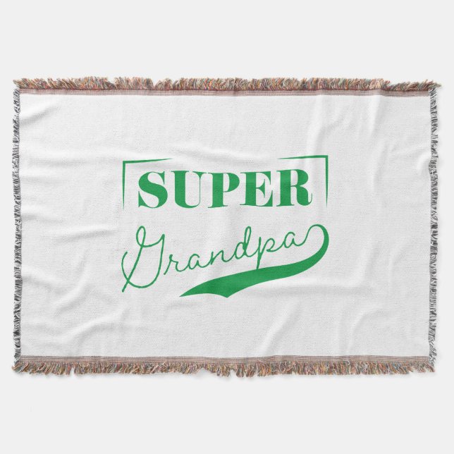 Super Grandpa Throw Blanket (Front)