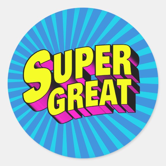 Super Great Classic Round Sticker (Front)