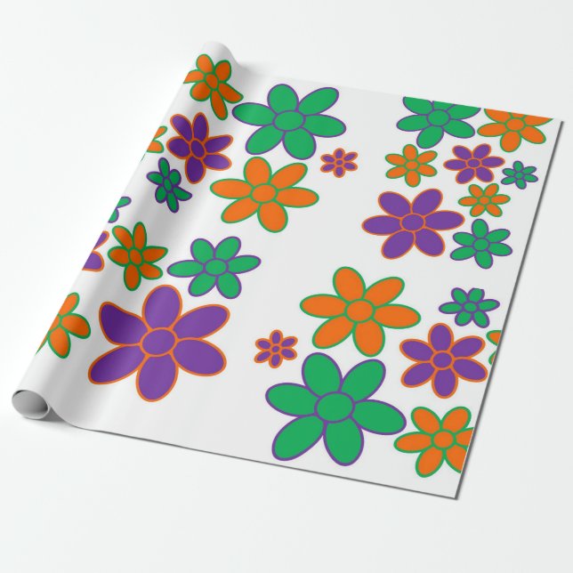 Super Groovy 70s Style  Wrapping Paper (Unrolled)