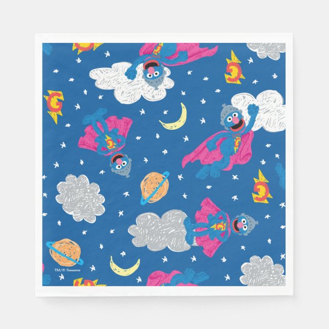 Super Grover 2.0 Night Sky Pattern Napkin (Front)