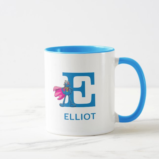 Super Grover Add Your Name & Monogram E Mug (Right)