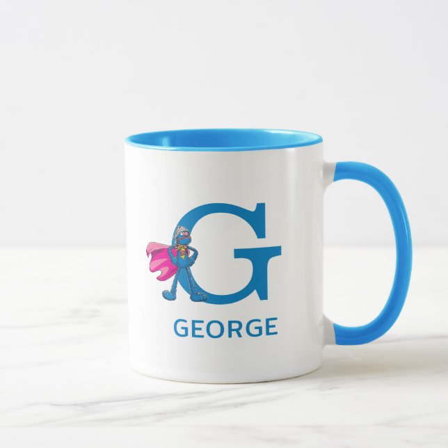 Super Grover Add Your Name & Monogram G Mug (Right)