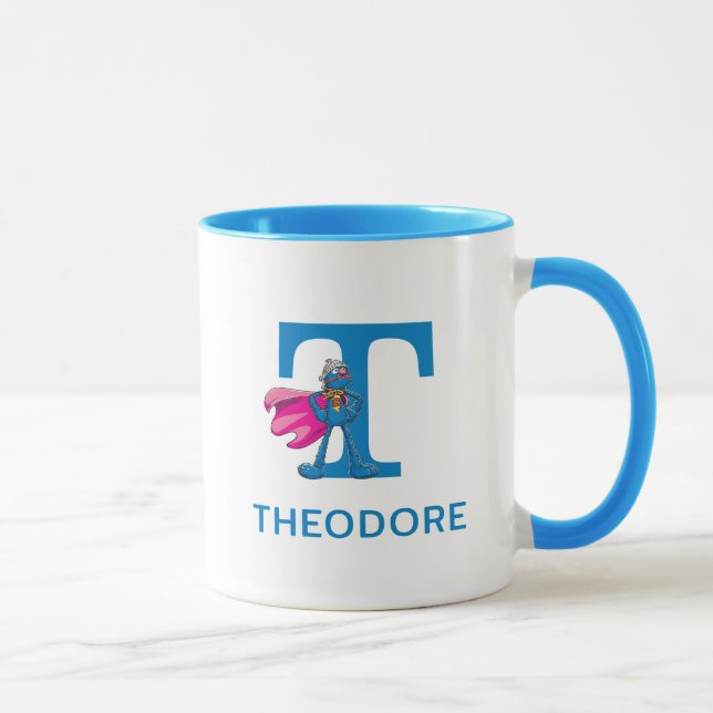 Super Grover Add Your Name & Monogram T Mug (Right)