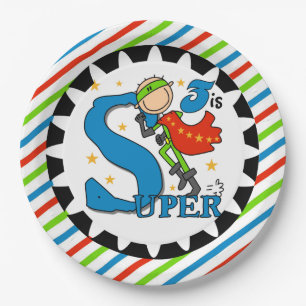Super Hero Boy 3rd Birthday Paper Plates