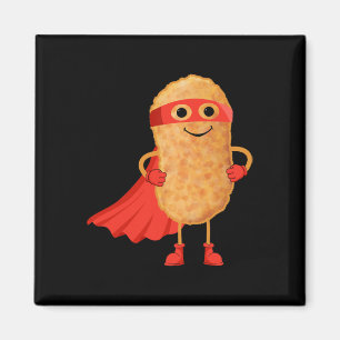Super Hero Chicken Nuggets Funny Nugget Man Gift F Magnet