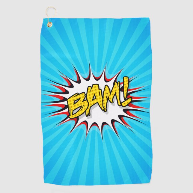 Super Hero Classic Bam! Action Bubble Golf Towel (Front)