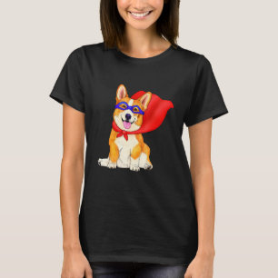 Super Hero Corgi Cute Superhero Dog In Red Cape T-Shirt