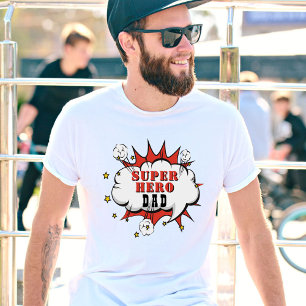 Super Hero Dad Cartoon Bubble Fun T-Shirt
