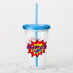 Super Hero Dad Comic Book Father's Day Acrylic Tumbler