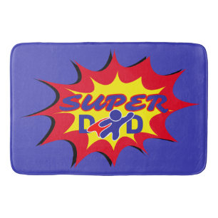 Super Hero Dad Comic Book Father's Day Bath Mat