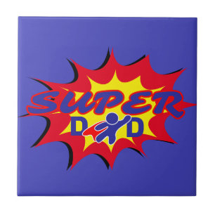 Super Hero Dad Comic Book Father's Day  Ceramic Tile