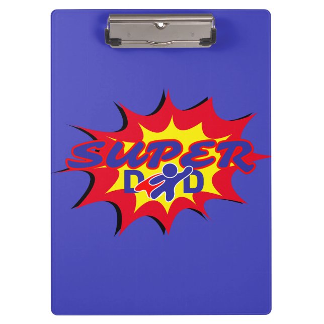 Super Hero Dad Comic Book Father's Day  Clipboard (Front)