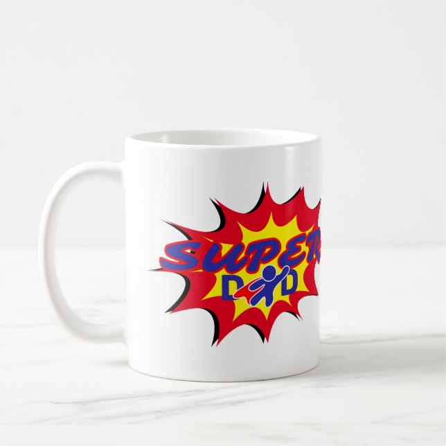 Super Hero Dad Comic Book Father's Day  Coffee Mug (Left)