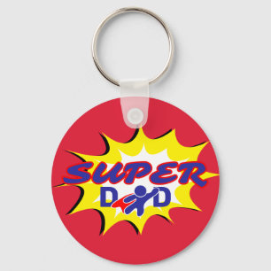 Super Hero Dad Comic Book Father's Day  Key Ring