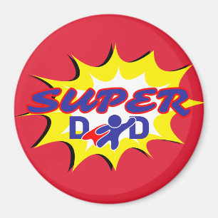 Super Hero Dad Comic Book Father's Day Magnet