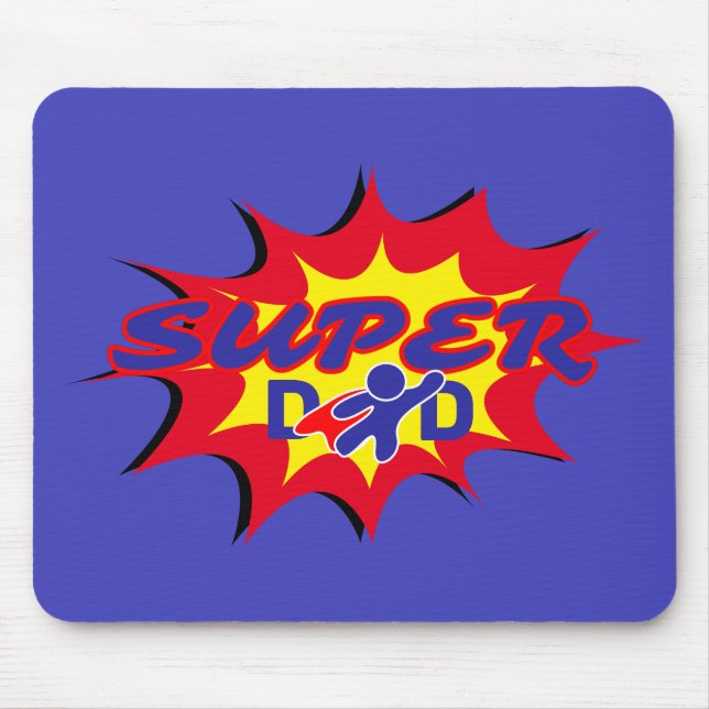 Super Hero Dad Comic Book Father's Day  Mouse Pad (Front)