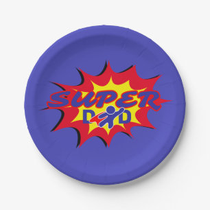 Super Hero Dad Comic Book Father's Day  Paper Plate