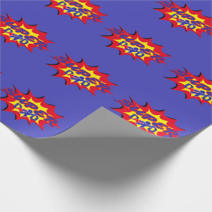 Super Hero Dad Comic Book Father's Day Wrapping Paper
