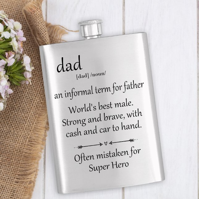 Super Hero Dad Gift Father's Day Hip Flask (Creator Uploaded)