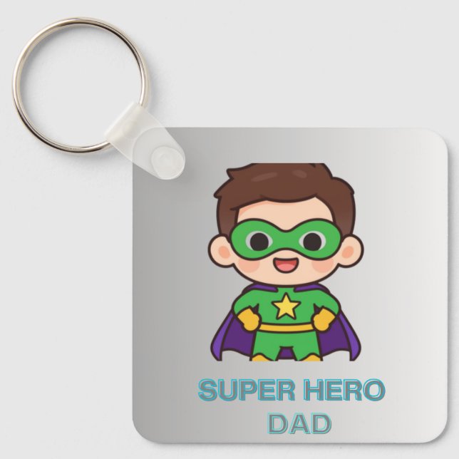 Super Hero Dad Keychain (Front)