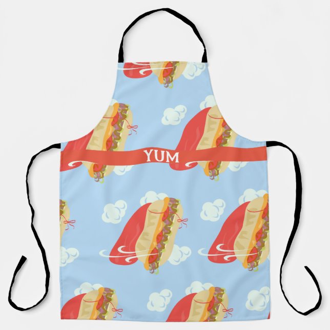Super Hero Flying Caped Sandwich Fun  Apron (Front)