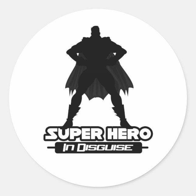 Super Hero In Disguise Classic Round Sticker (Front)