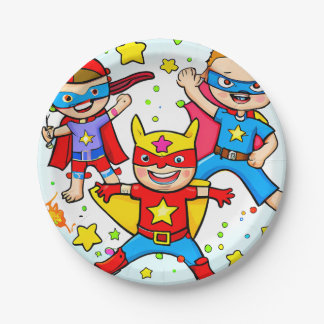 Super Hero Kids Themed Birthday Party Paper Plate