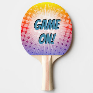 Super Hero Pop Art Purple Game On! Ping Pong Paddle