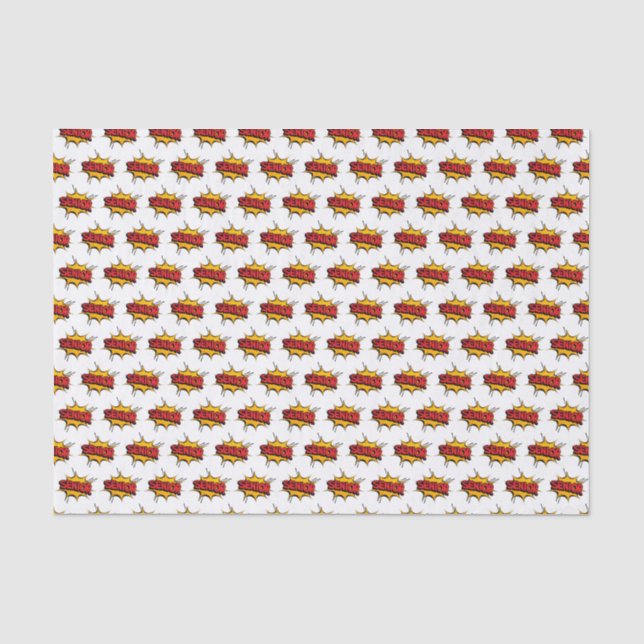 Super Hero Senior White Tissue Paper (Front)