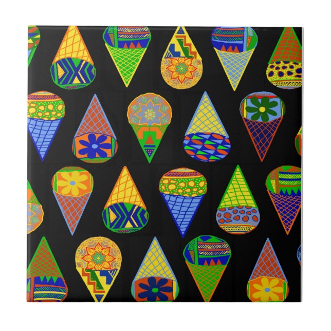 Super Heroes Ice Cream Cones Ceramic Tile (Front)