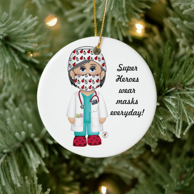 Super Heroes wear masks everday Ceramic Ornament (Tree)