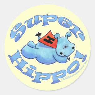 Super Hippo Classic Round Sticker
