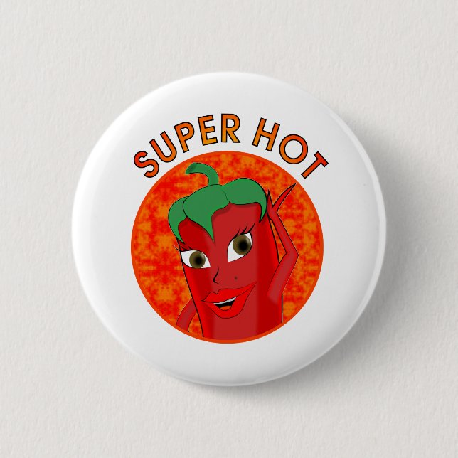 Super Hot Pepper Diva 6 Cm Round Badge (Front)