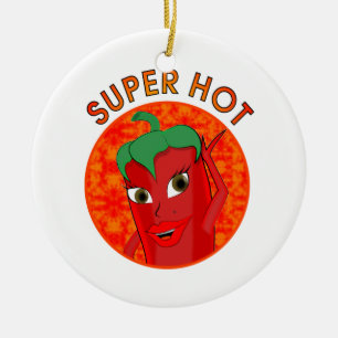 Super Hot Pepper Diva Ceramic Tree Decoration