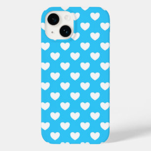 Super hübsches Blau mit weissen Herzen Case-Mate iPhone 14 Case