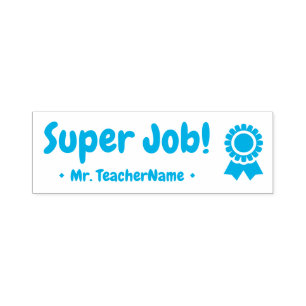 "Super Job!" Educator Rubber Stamp
