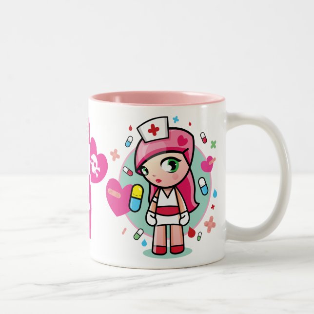 super kawaii nurse Two-Tone coffee mug (Right)