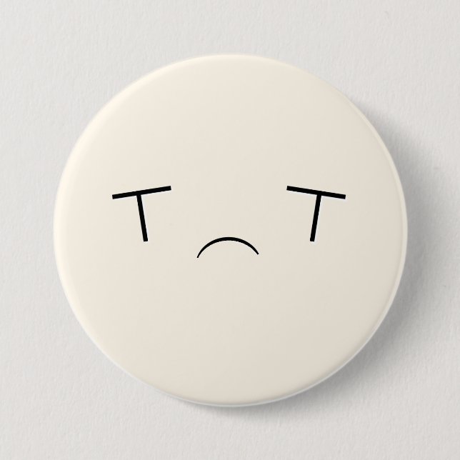 Super Kawaii Sad Emoji Button (Front)
