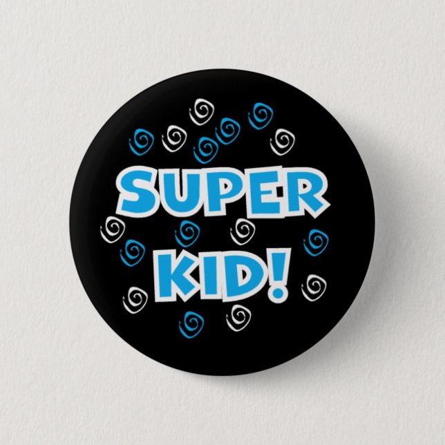 Super Kid Blue 6 Cm Round Badge (Front)