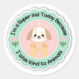 Super Kid – Kind to Animals Sticker