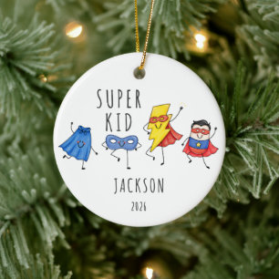 Super Kid Personalised Superhero Ceramic Ornament