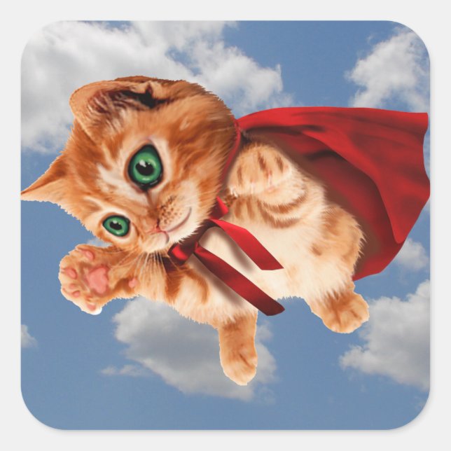 Super Kitty Square Sticker (Front)