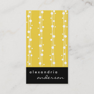 Super Lemon Stylish Dots and Straw Business Cards