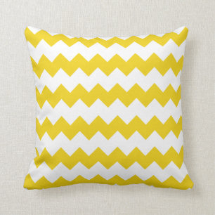 Super Lemon Yellow Block Chevron Pillow