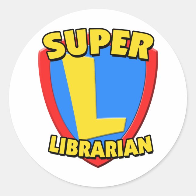 Super Librarian Classic Round Sticker (Front)