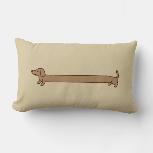 Super Long Dachshund Lumbar Cushion (Front)