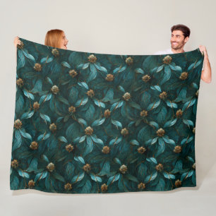 Super Luxe Teal & Gold Fleece Blanket
