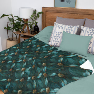 Super Luxe Teal & Gold Fleece Blanket