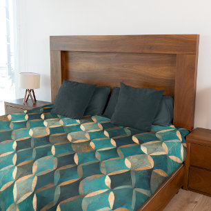 Super Luxe Teal & Gold Fleece Blanket