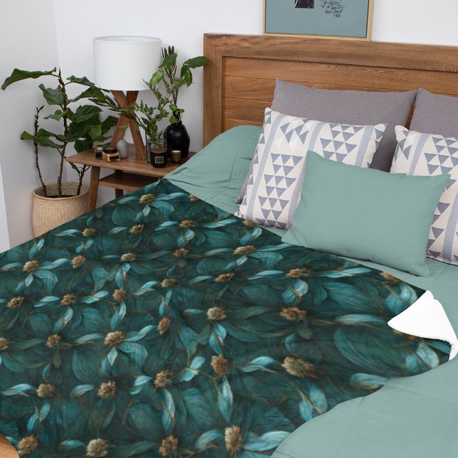 Super Luxe Teal & Gold  Fleece Blanket (Creator Uploaded)